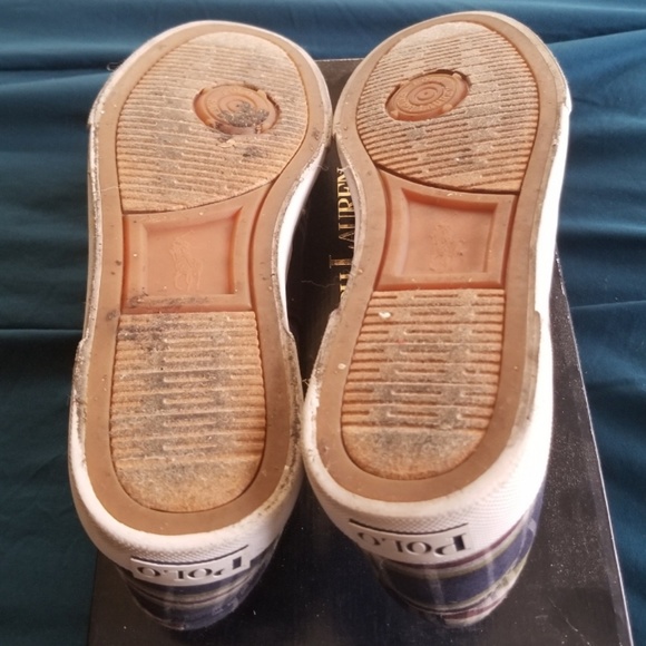 Polo Ralph Lauren Gardener Plaid Sneakers | Navy - Picture 4 of 4